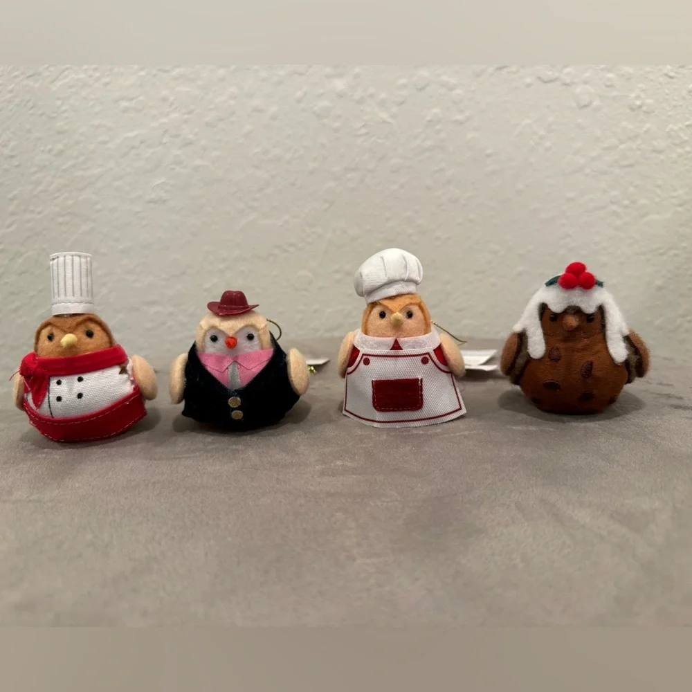 New Christmas Featherly Friends™ Fabric Bird Ornaments Wondershop™/ Set of 4